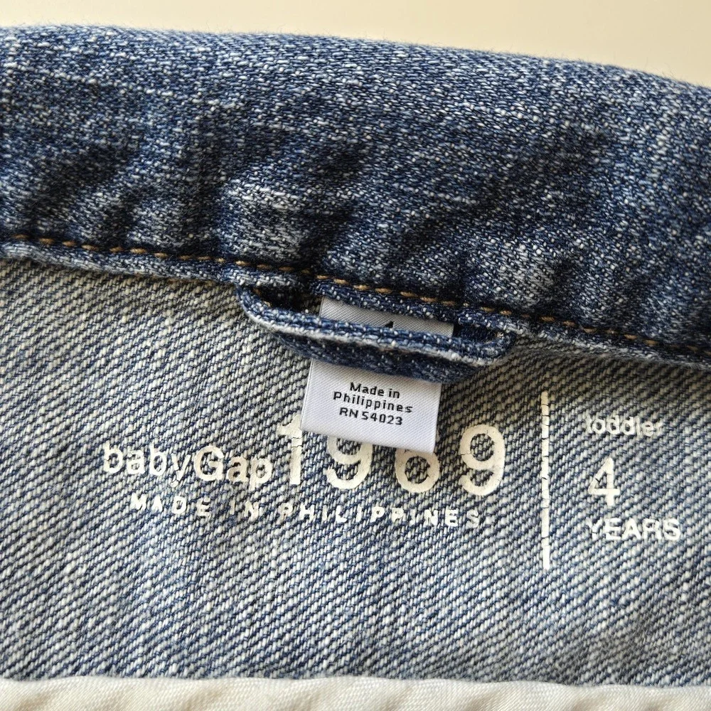Baby Gap Denim Jean‎ Jacket Little Girl's Size 4 Snap Front Cotton